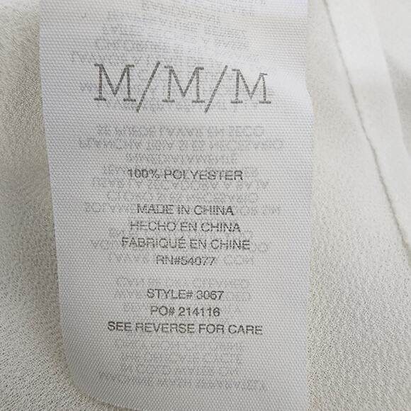 Cabi Blouse Women's Medium Ivory Button Sheer Office Classic Embroidery Pleated - Picture 8 of 10